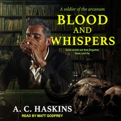 Blood and Whispers – omslag til lydbogen af A.C. Haskins