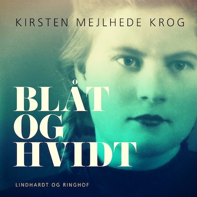 Blåt og hvidt – omslag til lydbogen af Kirsten Mejlhede Krog