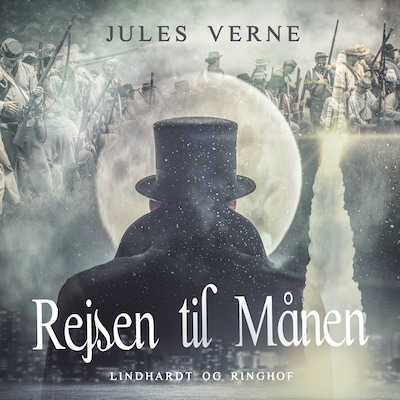 Rejsen til Månen – omslag til lydbogen af Jules Verne