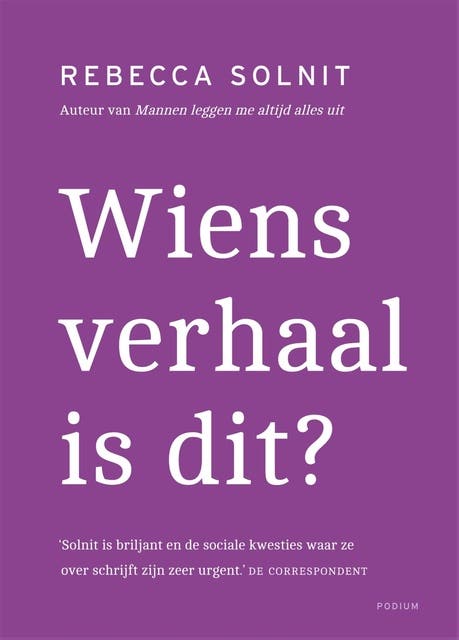 Wiens verhaal is dit? – omslag van het luisterboek van Rebecca Solnit