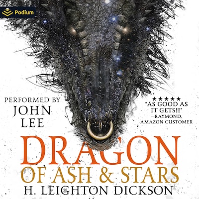 Dragon of Ash and Stars – omslag til lydbogen af H. Leighton Dickson