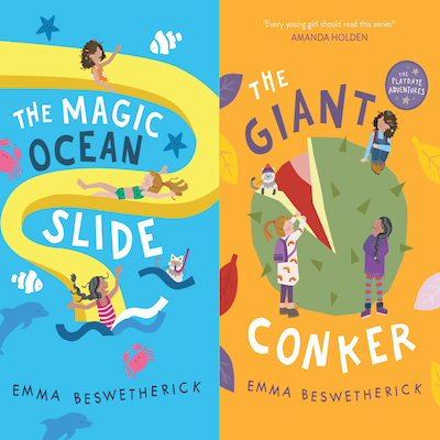 The Magic Ocean Slide & The Giant Conker – okładka audiobooka, autor Emma Beswetherick