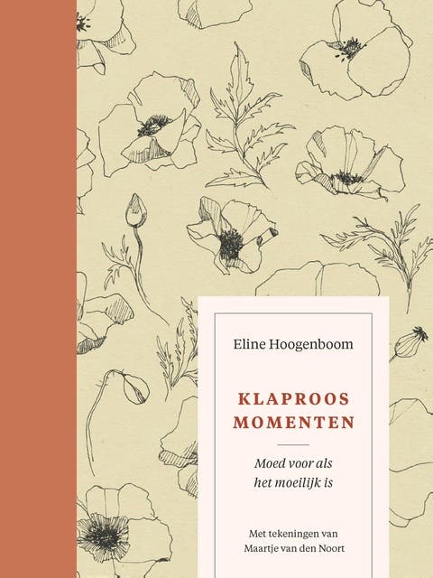 Klaproosmomenten: Moed voor als het moeilijk is – omslag van het luisterboek van Eline Hoogenboom