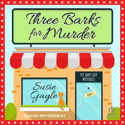 Three Barks for Murder – omslag til lydbogen af Susie Gayle