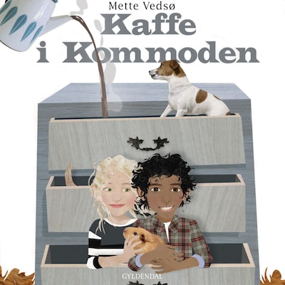 Kamma & Kamal. Kaffe i kommoden – omslag til lydbogen af Mette Vedsø