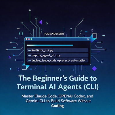 The Beginner's Guide to Terminal AI Agents (CLI) – omslag til lydbogen af Tom Anderson