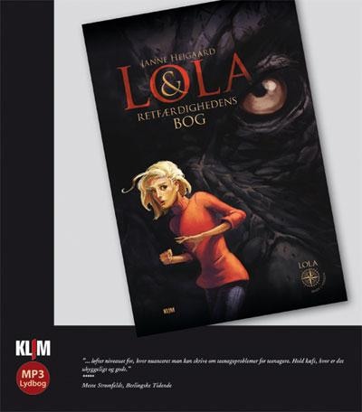 Lola & retfærdighedens bog – omslag til lydbogen af Janne Hejgaard
