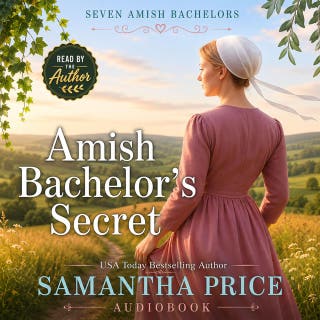 Amish Bachelors Secret: Inspirational Amish Romance – omslag till ljudboken av Samantha Price