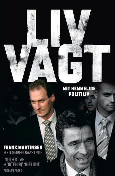 Livvagt – omslag til lydbogen af Søren Baastrup, Frank Martinsen, Martin Martinsen