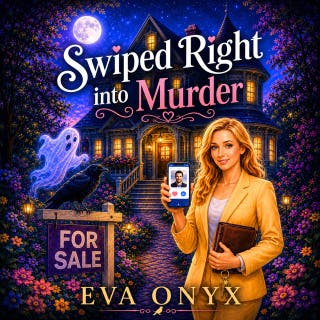 Swiped Right Into Murder: Paranormal Cozy Mystery with Ghosts – omslag till ljudboken av Eva Onyx