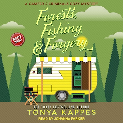 Forests, Fishing, & Forgery – omslag til lydbogen af Tonya Kappes