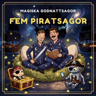 Fem piratsagor – omslag till ljudboken av Magiska Godnattsagor