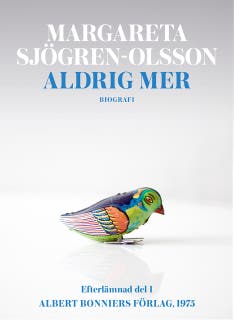 Aldrig mer – omslag till ljudboken av Margareta Sjögren-Olsson