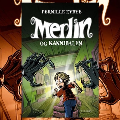 Merlin #1: Merlin og kannibalen – omslag til lydbogen af Pernille Eybye