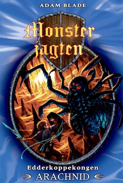 Monsterjagten (11) Edderkoppekongen Arachnid – omslag til lydbogen af Adam Blade