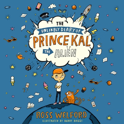 The Unlikely Diary of Prince Kal the Alien – omslag til lydbogen af Ross Welford