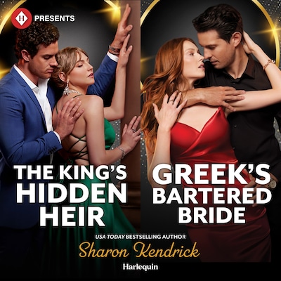The King's Hidden Heir & Greek's Bartered Bride – omslag til lydbogen af Sharon Kendrick