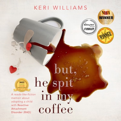 But, He Spit in my Coffee – omslag till ljudboken av Keri Williams