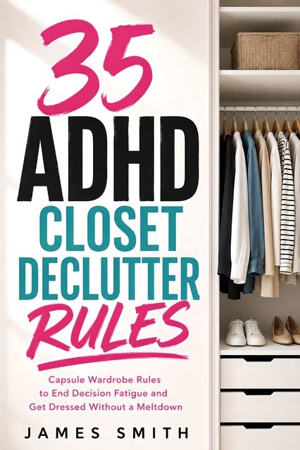 35 ADHD Closet Declutter Rules: Capsule Wardrobe Rules to End Decision Fatigue and Get Dressed Without a Meltdown – omslag til lydbogen af James Smith