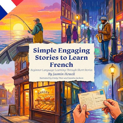 Simple Engaging Stories to Learn French – omslag til lydbogen af Jasmin Howell