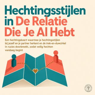 Hechtingsstijlen in De Relatie Die Je Al Hebt: Een Hechtingskaart Waarmee Je Hechtingsstijlen Bij Jezelf En Je Partner Herkent En De Trek En Duwcirkel in Ruzies Doorbreekt, Zodat Veilig Hechten Vandaag Begint – omslag van het luisterboek van Psychologie van Elke Dag