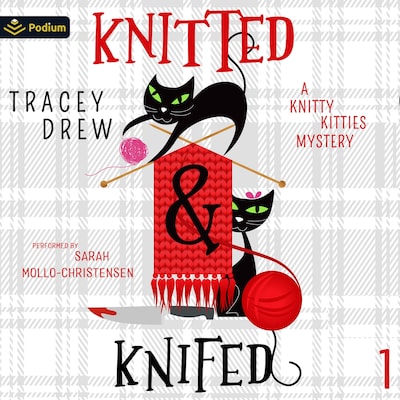 Knitted and Knifed – omslag til lydbogen af Tracey Drew
