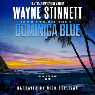 Dominica Blue – omslag til lydbogen af Wayne Stinnett