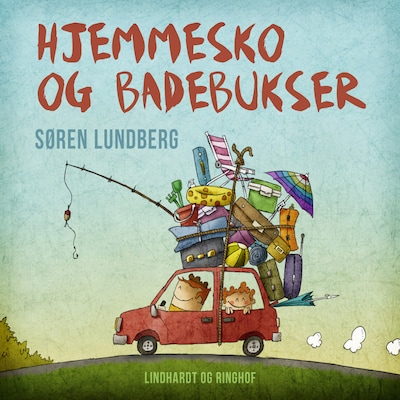 Hjemmesko og badebukser – omslag til lydbogen af Søren Lundberg