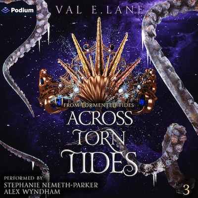 Across Torn Tides – omslag til lydbogen af Val E. Lane