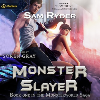 Warrior: Monster Slayer – omslag til lydbogen af Sam Ryder