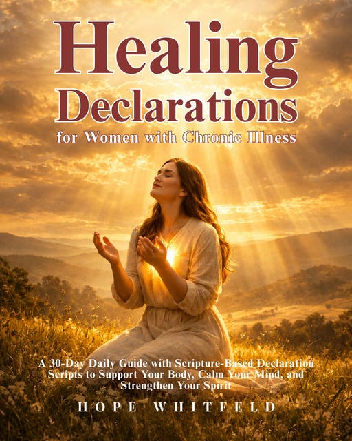 Healing Declarations for Women with Chronic Illness: A 30-Day Daily Guide with Scripture-Based Declaration Scripts to Support Your Body, Calm Your Mind, and Strengthen Your Spirit – omslag til lydbogen af Hope Whitfeld
