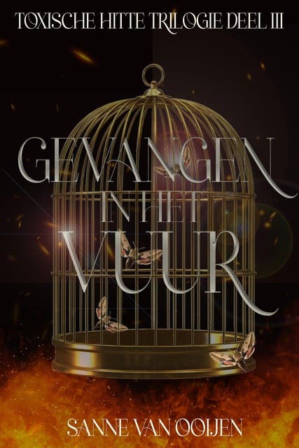 Gevangen in het vuur – omslag van het luisterboek van Sanne Van Ooijen