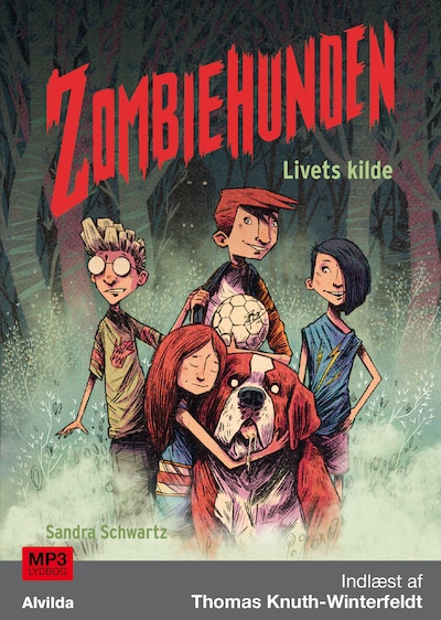 Zombiehunden 1: Livets kilde – omslag til lydbogen af Sandra Schwartz