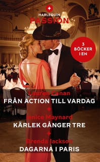 Från action till vardag / Kärlek gånger tre / Dagarna i Paris – omslag till ljudboken av Brenda Jackson,Janice Maynard,Lauren Canan