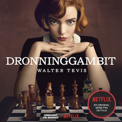 Dronninggambit – omslag til lydbogen af Walter Tevis