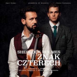 Sherlock Holmes i znak czterech. – okładka audiobooka, autor Arthur Conan Doyle