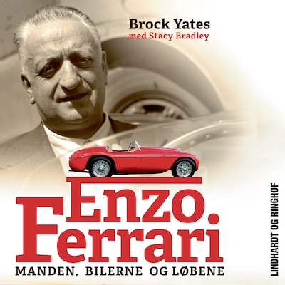 Enzo Ferrari - Manden, bilerne og løbene – omslag til lydbogen af Brock Yates