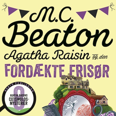 Agatha Raisin og den fordækte frisør – omslag til lydbogen af M.C. Beaton