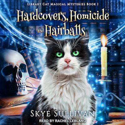 Hardcovers, Homicide and Hairballs – omslag til lydbogen af Skye Sullivan