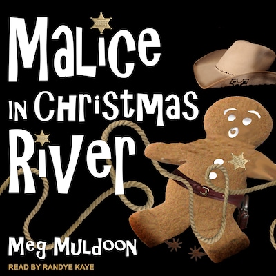 Malice in Christmas River – omslag til lydbogen af Meg Muldoon
