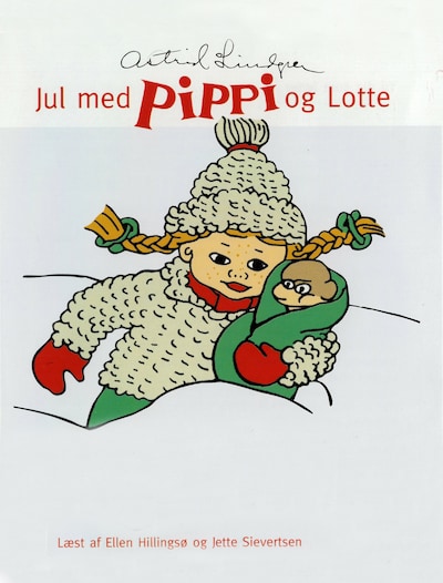 Jul med Pippi og Lotte – omslag til lydbogen af Astrid Lindgren
