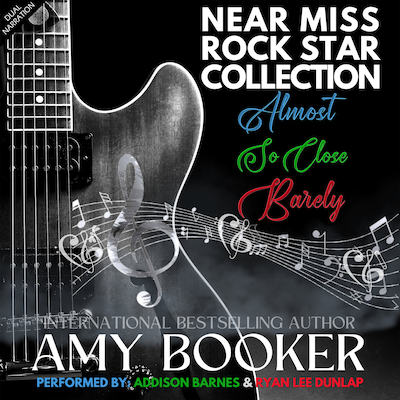 Near Miss Rock Star Collection – omslag til lydbogen af Amy Booker