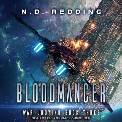 Bloodmancer – omslag til lydbogen af N.D. Redding