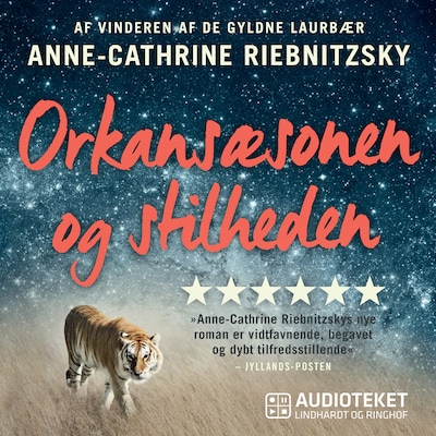 Orkansæsonen og stilheden – omslag til lydbogen af Anne-Cathrine Riebnitzsky