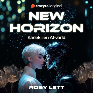 New Horizon – Kärlek i en AI-värld – omslag till ljudboken av Rosy Lett [AI]