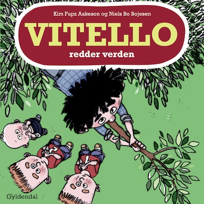 Vitello redder verden – omslag til lydbogen af Kim Fupz Aakeson, Niels Bo Bojesen