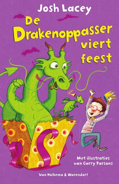 De drakenoppasser viert feest – omslag van het luisterboek van Josh Lacey
