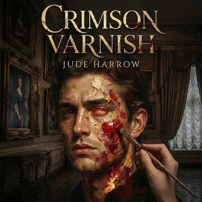Crimson Varnish – omslag til lydbogen af Jude Harrow