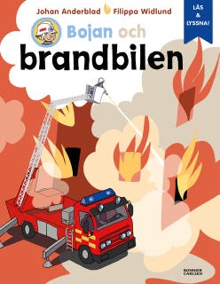Bojan och brandbilen – omslag till ljudboken av Filippa Widlund,Johan Anderblad