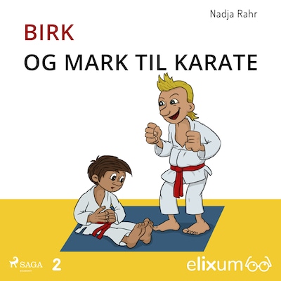 Birk og Mark til karate – 2 – omslag til lydbogen af Nadja Rahr